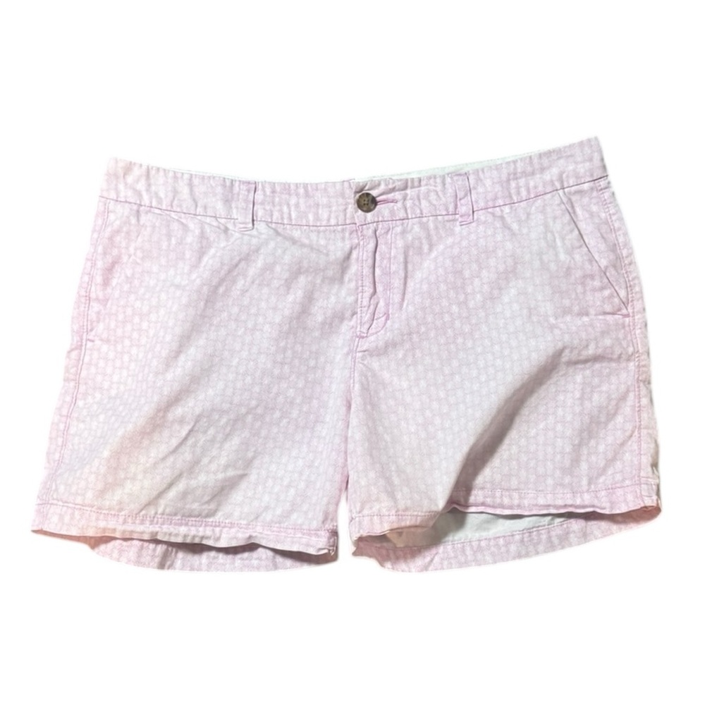 Old Navy Women’s 5 inch Pink with White Pineapple Pattern Chino Shorts Size 12